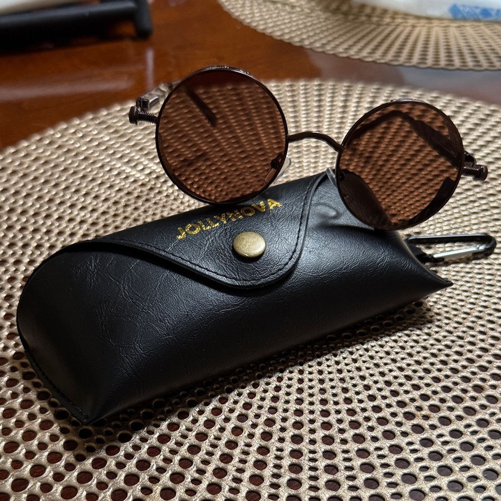 Jolly Nova Steampunk polarized brown sunglasses with case